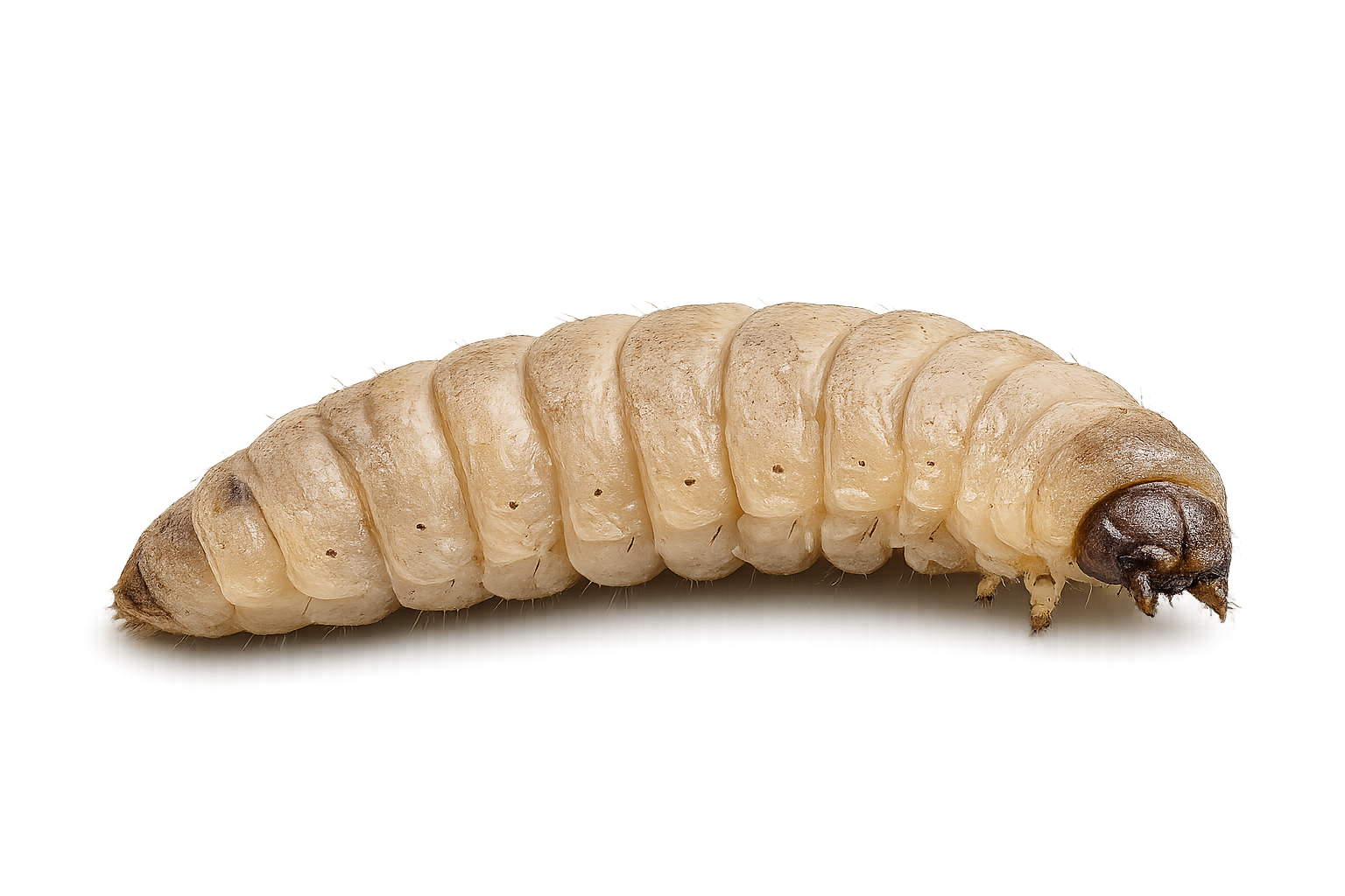 Cream-coloured Black Soldier Fly larvae